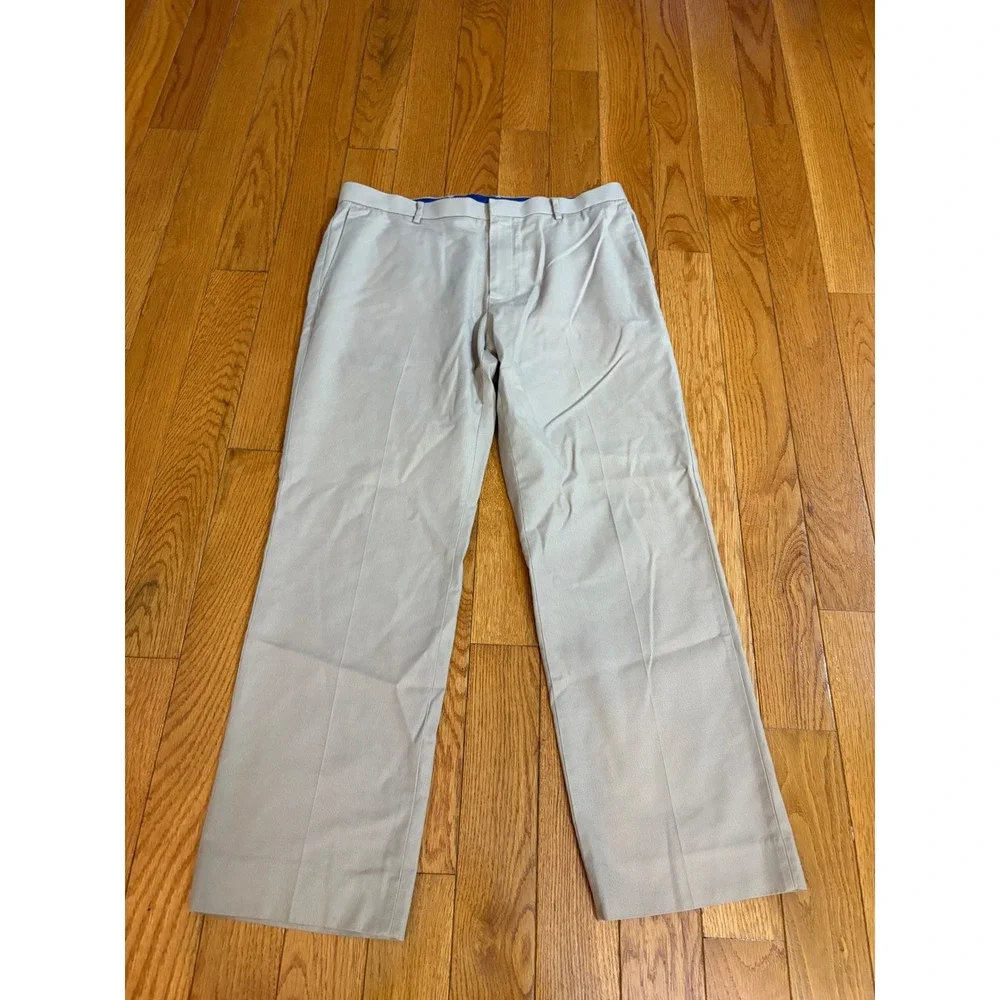 Banana Republic Mens 34x30 Tailored Slim Fit Non-Iron Khaki Tan Dress Pants